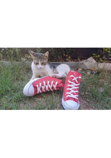 Scarpe Magiche Kırmızı Örmeli Kız Ayakkabısı 31-35 Numara Arası Işıksızdır Kırmızı