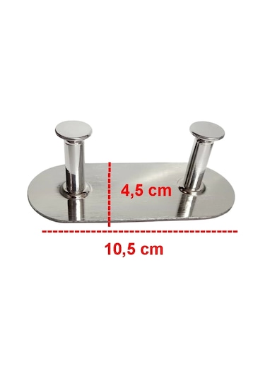Thincal Kendinden Yapışkanlı Askılık İkili Krom 2 Li Paket Çok Renkli