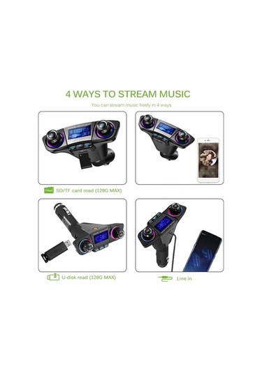 Homyl Yeni Kablosuz Handsfree Arama Araç Kiti Fm Verici Araba Mp3