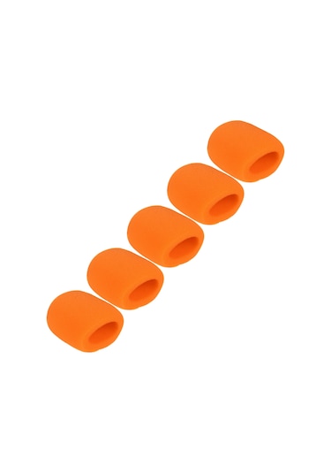 Yifomall 5 Adet Turuncu Mikrofon Köpük Koruması - Ses Kalitesini Artırır, Rüzgar Gürültüsünü Azaltır - Standart Mikrofonlar İçin Uyumlu