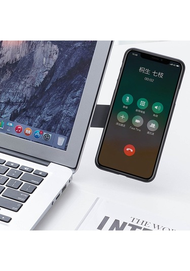 Cbtx Dizüstü Bilgisayar Yan Montajlı Manyetik Telefon Standı Tutucu Pc + Bilgisayar Monitörü Genişletme Braketi - Beyaz