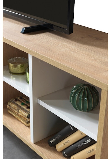 3611 Şile Metal Ayaklı Metal Kulplu 160 Cm Tv Ünitesi - Beyaz Safir Beyaz - Safir