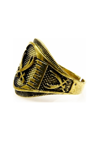 Zülfikar Kılıcı Şekilli Erkek Ayarlanabilir Yüzük Euy1258 Sarı