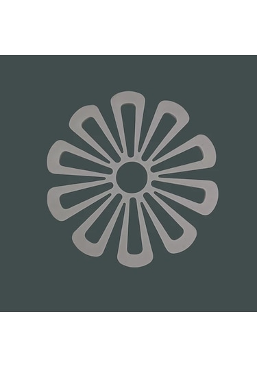 Topnotch Beyaz Desenli Silikon Mutfak Matı Kaymaz Dayanıklı Fırın Tabanlık Aksesuar Beyaz