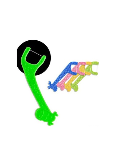 Moveevo Çocuklar İçin 60 Adet Diş İpi - Kavisli Sap, Diş Arası Temizlik Ve Ağız Bakımı