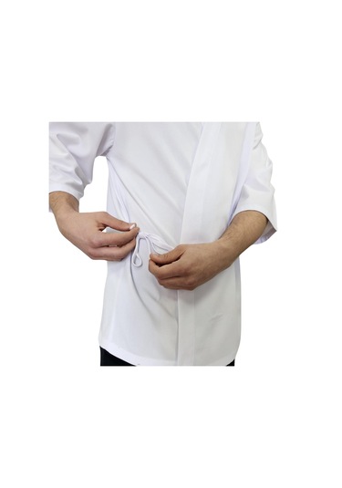 Formteks Sushi Şef Kimono Ceketi Beyaz Kırmızı