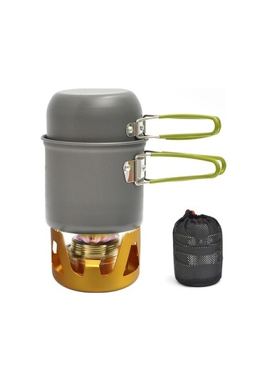 Ulzyvf Yürüyüş Tencereli Skycıty Seti - Pratik Kamp Ve Balıkçılık Aksesuarı Altın
