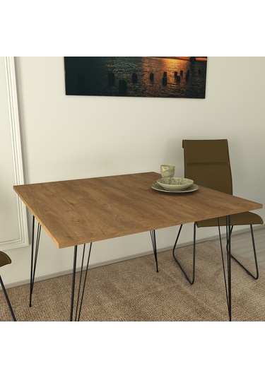 Pasific Home Sandalf Metal Ayaklı Mutfak Masası Kare 90x90 Parlak Beyaz