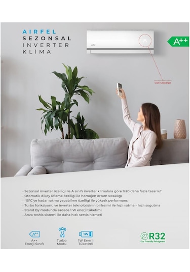 Airfel LTXM50N 18000 BTU R32 Duvar Tipi Inverter Klima