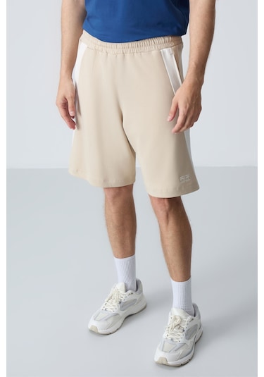 Tommy Life Bej Pamuklu Kalın Yumuşak Dokulu Standart Fit Basic Erkek Şort - 81280 Bej