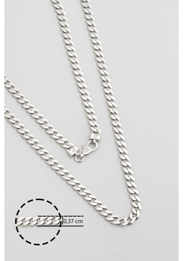 Perseus 60 Cm Gümüş Erkek Zincir Kolye Gri