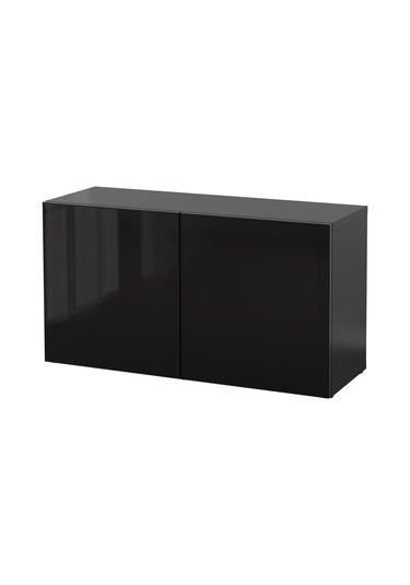 Raf Ünitesi, Venge-siyah-füme Cam, 120x42x64 Cm, Glassvık Gri