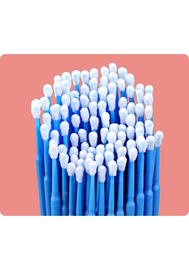 Qingmipy Göz-burun-dudak Ve Kirpik Temizliği İçin Multifonksiyonlu Plastik Pamuk İğnesi - 100 Adet, Pembe, Poşetli