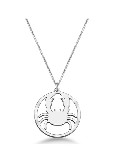 Çember Yengeç Burcu Gümüş Kolye - Gümüş Gümüş