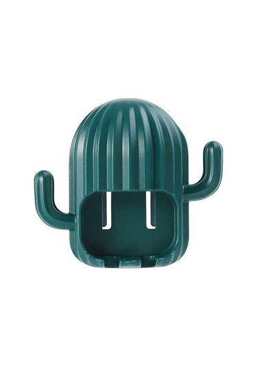 Pazly Yapışkanlı Kaktüs Diş Fırçası Askısı - Deliksiz Çok Amaçlı Organizatör Yeşil, Küçük Boyutlu Yeşil