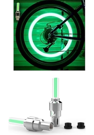 Fotosel Hareket Sensörlü Led Işıklı 2'li Bisiklet Sibop Kapağı Yeşil