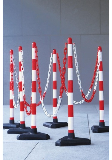 Mfk 8 Mm Plastik Zincir 1 Metre Kırmızı Beyaz Renk
