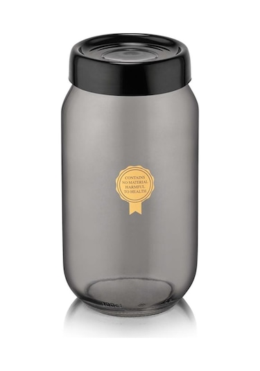 Qlux Siyah Inci Cam Kavanoz