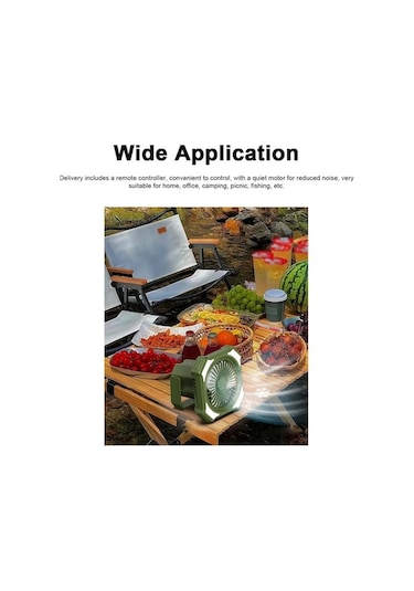 Jzcat- Fanlar, Usb Şarjlı Led Işıklı Kamp Fanı - Taşınabilir