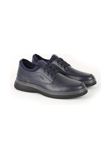 Lbr H1068 Erkek Deri Casual Ayakkabı Lacivert