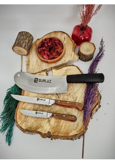 Sürmene 3'lü Mutfak Seti Kahverengi - Siyah