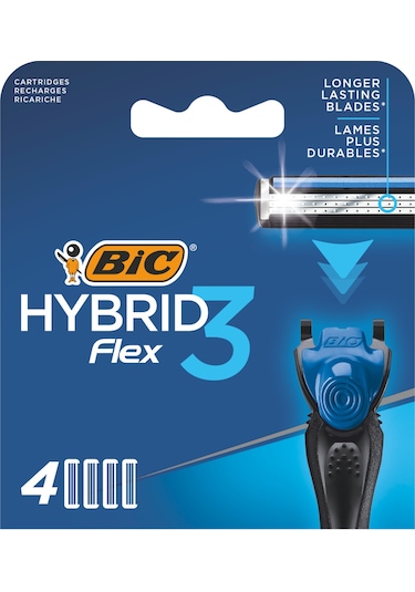 Bic Flex 3 Hybrid Yedek Tıraş Bıçağı Kartuşu 4'lü