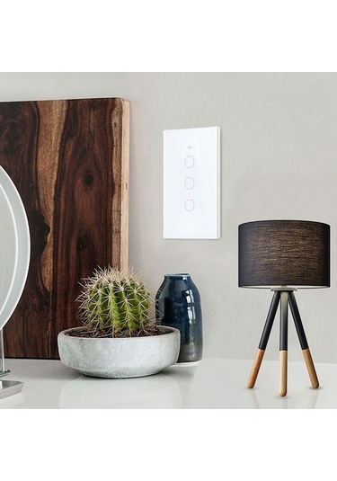 Pazly Tc120 Akıllı Işık Anahtarı - Cam Dokunmatik Panel - Wifi - Alexa Echo & Google Home Destekli - Beyaz