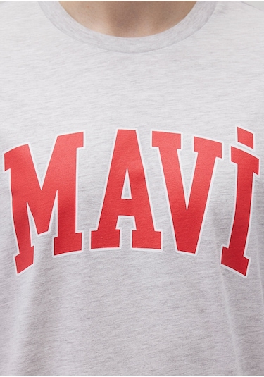 Mavi - Mavi Logo Baskılı Gri Tişört 0611711-85438 Gri