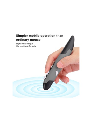 Yuntech01 Pr-03 Ergonomik Kalem Şekilli Kablosuz Mouse, 2.4g, 800/1200/1600 Dpı, Optik Takip, 4 Tuş, Windows/mac/android Uyumlu, Gri