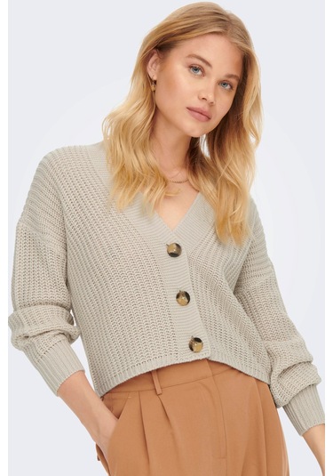 Only Kadın V Yaka Örme Hırka 65515211521 Bej