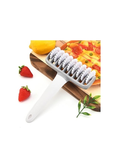 1 Takım Pizza Hamur Açma Makinesi Kesici Çok Fonksiyonlu Pişirme Aracı Pp Dantel Kesici Düz Kesici Haddeleme 19.5cm X 11.7cm