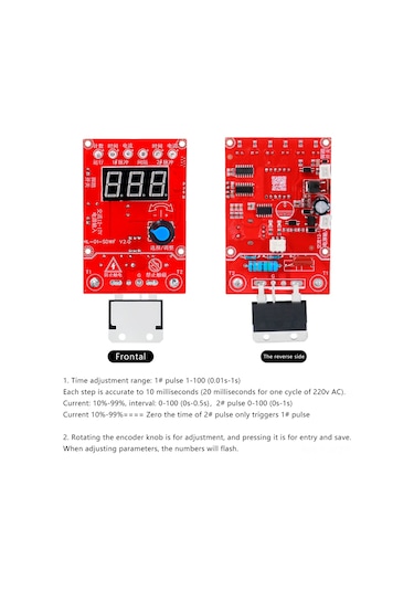 Yuntech01 100a İkili Darbeli Nokta Kaynak Kontrol Kartı - Akım/süre Sayıcı, Kesinti Verisi Saklama, 220v Transformator Uyumlu Dıy Nokta Kaynak Kontrolcüsü