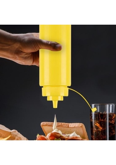 Kırmızı 4 Adet Mutfak Plastik Baharat Dağıtım Şişeleri Kapaklı Çok Fonksiyonlu Pigment Sıkılabilir Şişe 250ml Bpa Kırmızı