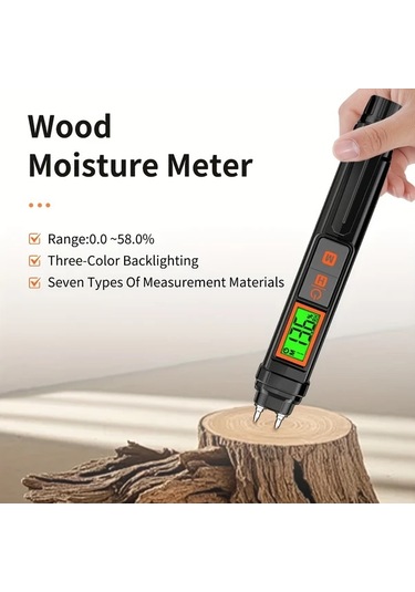 Boatshop1 Aicevoos Dijital Ahsap Nem Olcer Igneli Su Kacagi Dedektor Modu N2 0 58 Arka Aydinlatmali Lcd Ekran Sicaklik Prob Test Cihazi