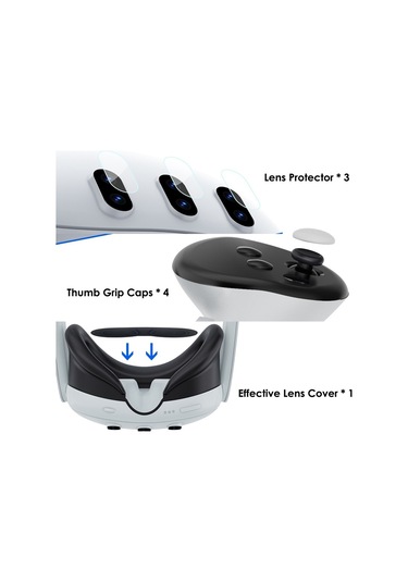 Meta Quest 3 Pc Koruyucu Kabuk İçin, Stil: 7'si 1 Arada Parıltılı Şeffaf Mavi