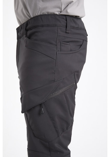 Camp Scoutland Camp593 Outdoor Softshell Su ve Rüzgara Dayanıklı içi Polarlı Kışlık Erkek Taktik Pantolon - Antrasit