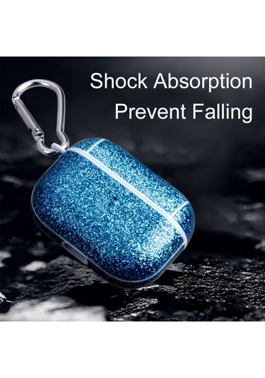 Airpods Uyumlu Pro Glitter Toz Cilt Dokusu İçin Pc Tws Kulaklık Kılıfı Gümüş