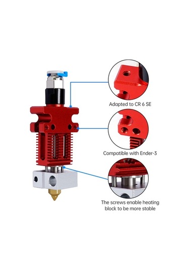 Novahub Cr-6 Se 3d Yazıcı Uyumlu Isolasyon Silikon Çorap, Cr-6 Se/ender-3 Serisi İçin Metal Tasarım Hotend Kiti
