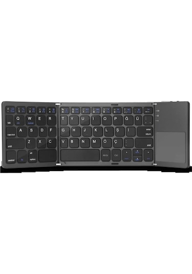 Plentiful Katlanabilir Bluetooth Type-c Klavye Türkçe Q Android / Apple Uyumlu iOS Siyah