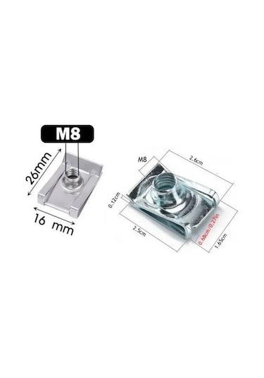 Rsimente M8 Yerleştirme Somunu Paslanmaz Çelik 10 Adet 269225883
