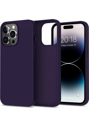 İphone Uyumlu 14 Pro Max Için Kadife Kapak Içi Derin Mor Lansman Kılıf