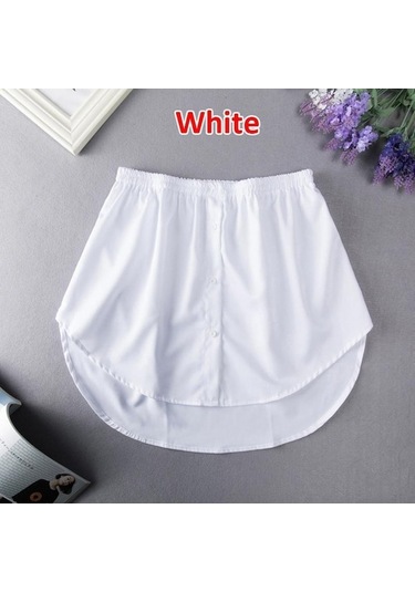 Fastbuy Beyaz Ekose Katmanlı Mini Etek Gömlek, Genişletici Rahat Moda, Kadınlar İçin Ayarlanabilir Beyaz