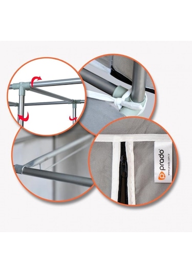 Mavipaket Prado Basic Çelik Profilli Portatif Bez Dolap