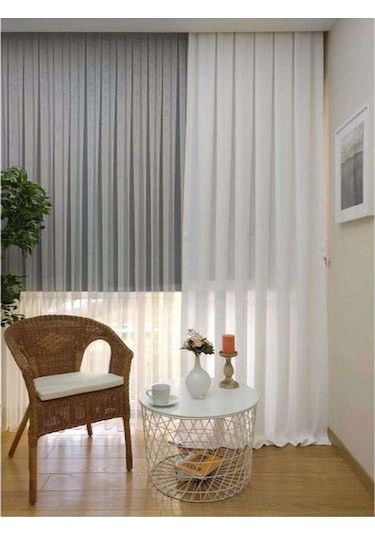 Beyaz Ada Fon Perde Normal Pile 1'e 2,5 Pile-beyaz Beyaz