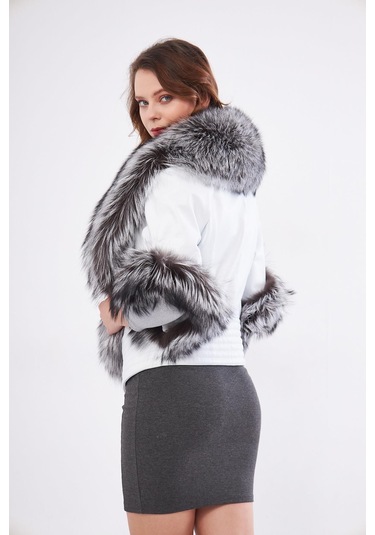 Derinss Dka1717 Hakiki Deri Kadın Beyaz Kaban/mont 001