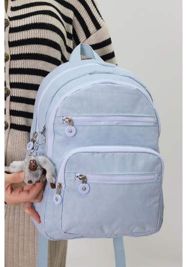 Sevimli Peluş Figürlü Günlük Kadın Sırt Çantası Şık, Kullanışlı, Okula Ve Seyahate Uygun Buz Mavisi
