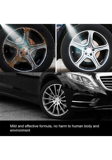 Jeehugo Oto Jant Temizleyici Spreyi 120ml - Dirsek Ve Yol Kirliliğini Kaldırır, Alüminyum Dışında Tüm Jantlar İçin - 1 Sponge + 1 Mendil