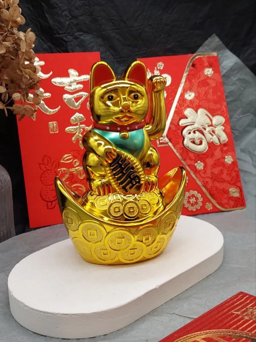 Basket Pil İle Çalışan, Masaüstü İçin Anti-stres Maneki-neko Sallanan Oyuncak. 170483650