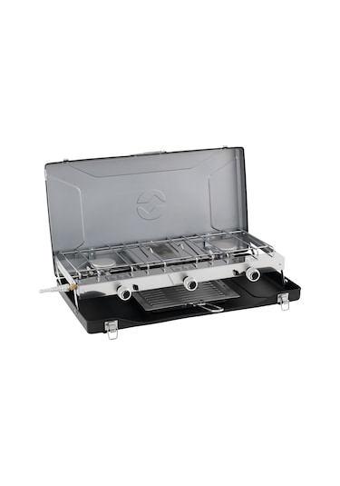 Outwell Kirishima Trio Stove Üçlü Kamp & Karavan Ocağı Lpg Çıkışlı Gri