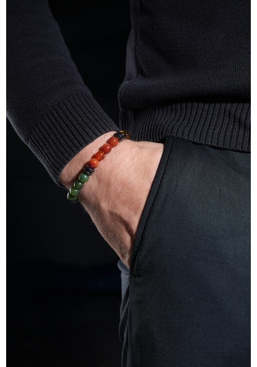 Ssilhoutte Doğaltaş Sertifikalı Başak Burcu Kadın&erkek Doğal Taş Bileklik Kaplangözü,sitrin,yeşim,turkuaz,akik Hematit Çok Renkli